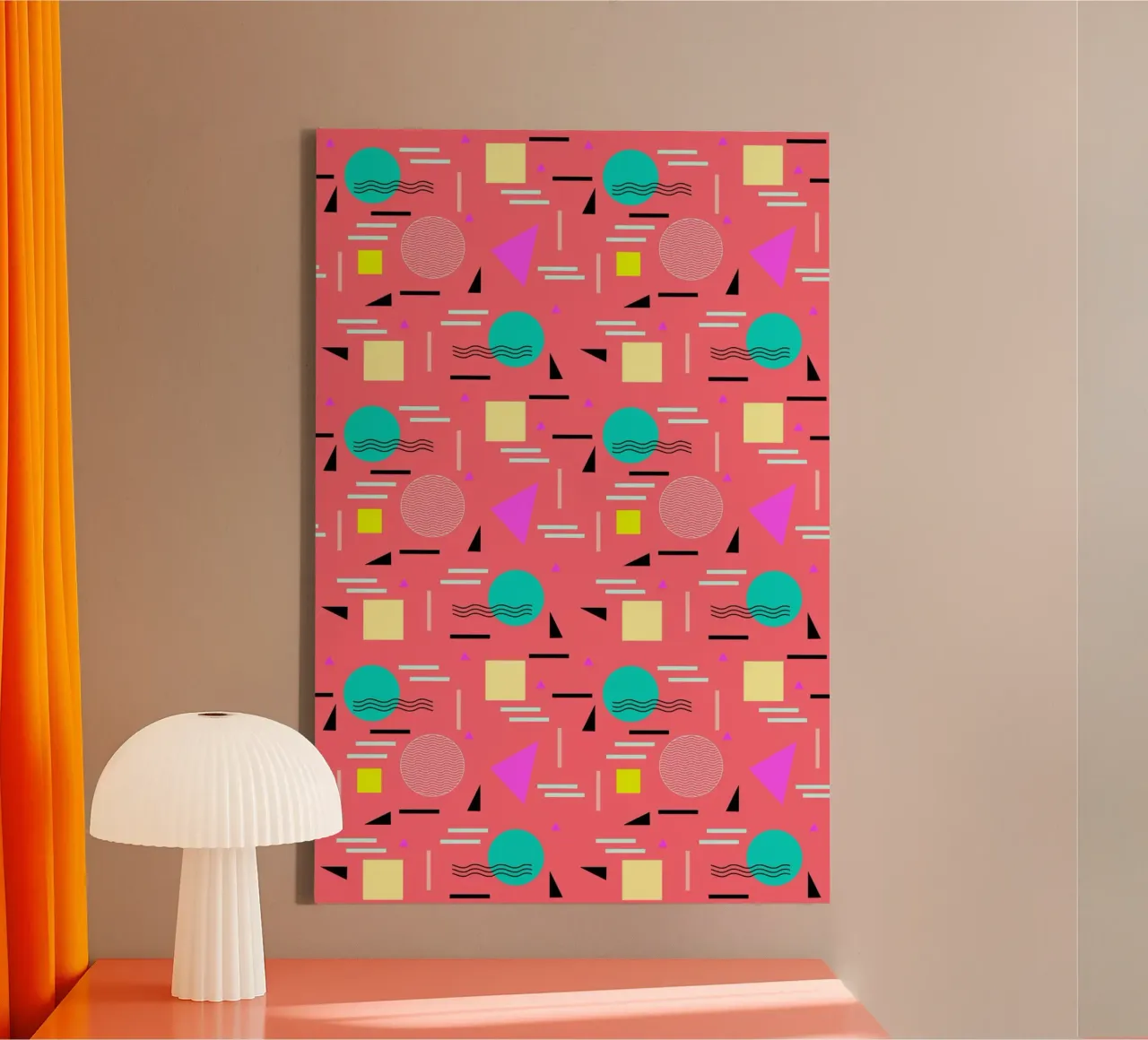 Memphis Forever Coral canvas by SilverPegasus