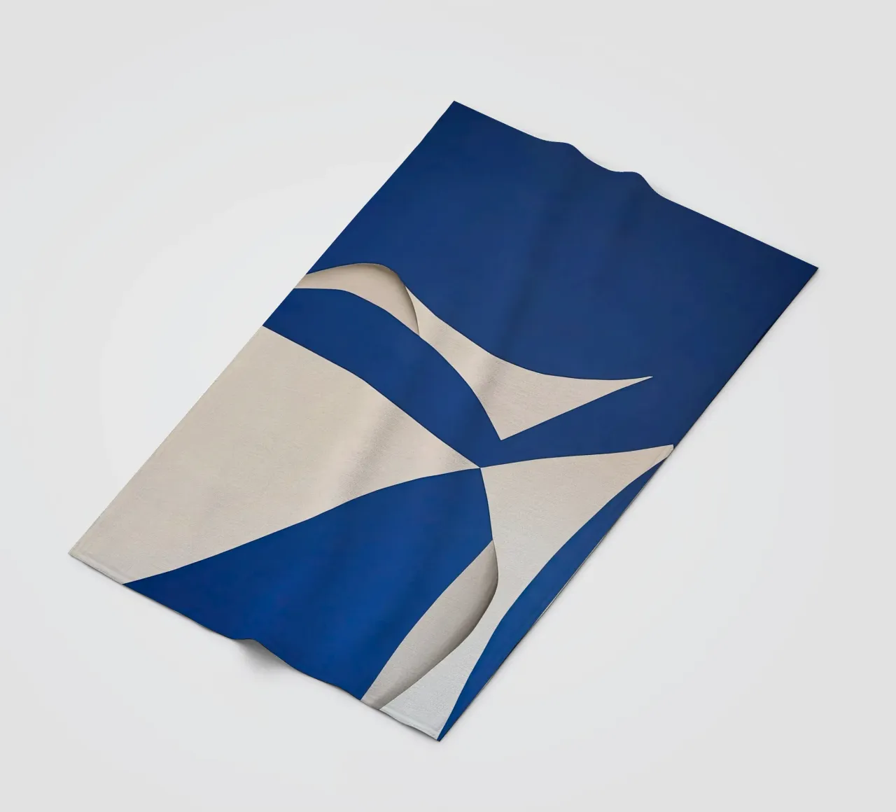 Forme astratte in bianco e blu coperta in pile da Artbyvo