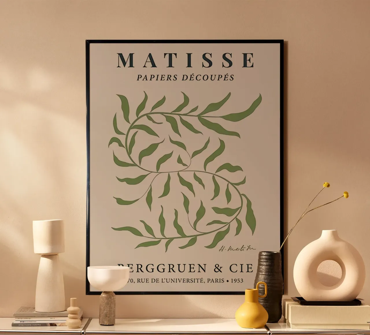 Matisse Papiers Decoupes Berggruen & Cie 1953 No.1 poster con telaio in alluminio da Kunzeworld