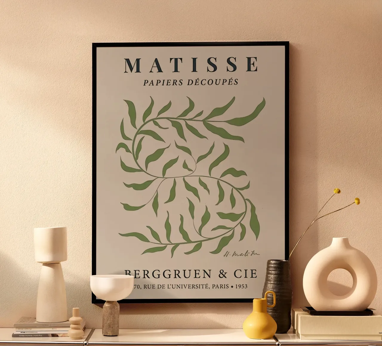 Matisse Papiers Decoupes Berggruen & Cie 1953 No.1 poster con telaio in alluminio da Kunzeworld