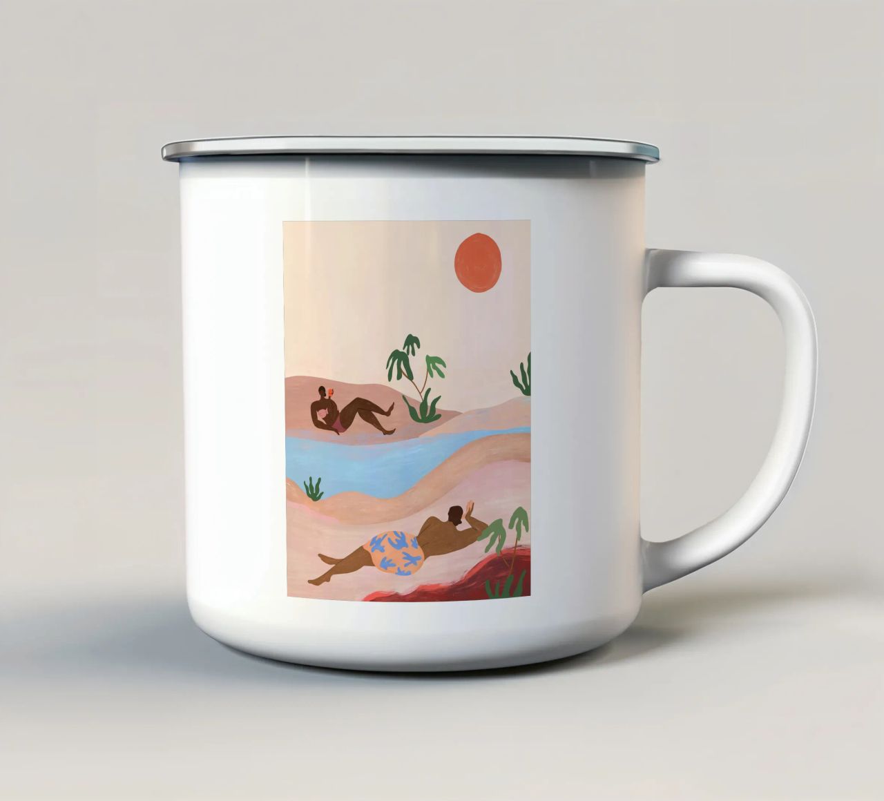 Beach Please tazza in smalto da Arty Guava