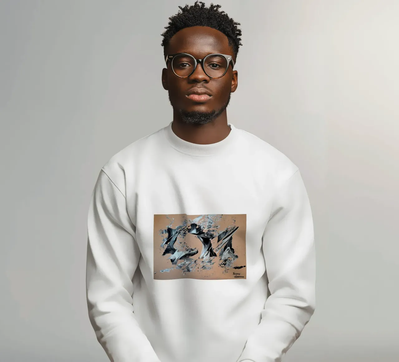 MESSAGE FROM THE HEART 28 sweatshirt by Thierry Vobmann Abstract painting