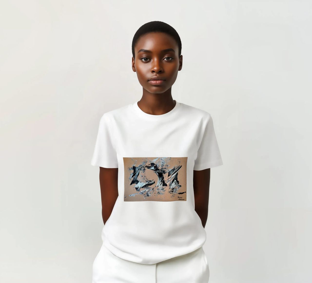 MESSAGE FROM THE HEART 28 t-shirt da Thierry Vobmann Abstract painting