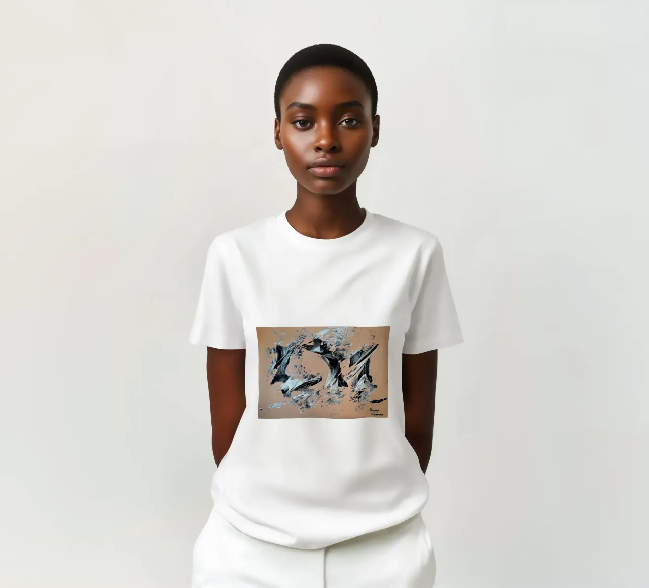 MESSAGE FROM THE HEART 28 t-shirt da Thierry Vobmann Abstract painting