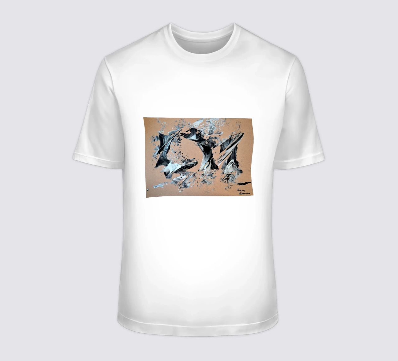 MESSAGE FROM THE HEART 28 t-shirt da Thierry Vobmann Abstract painting