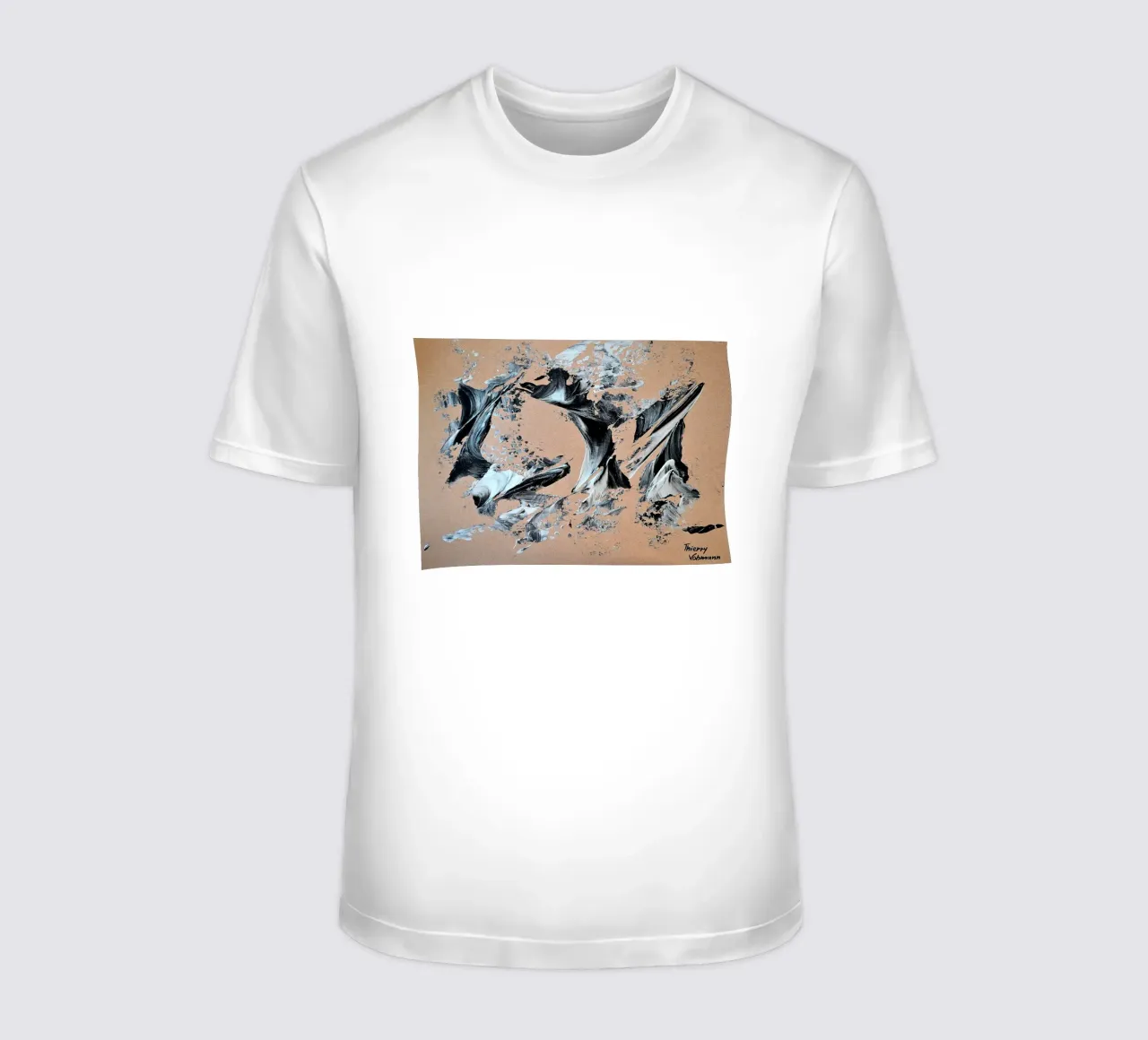 MESSAGE FROM THE HEART 28 t-shirt da Thierry Vobmann Abstract painting