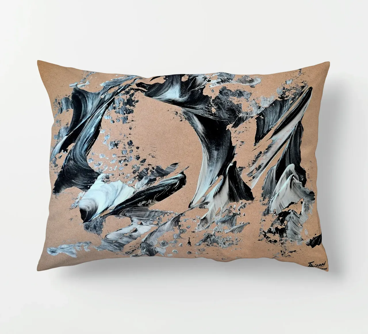 MESSAGE FROM THE HEART 28 cuscino da Thierry Vobmann Abstract painting