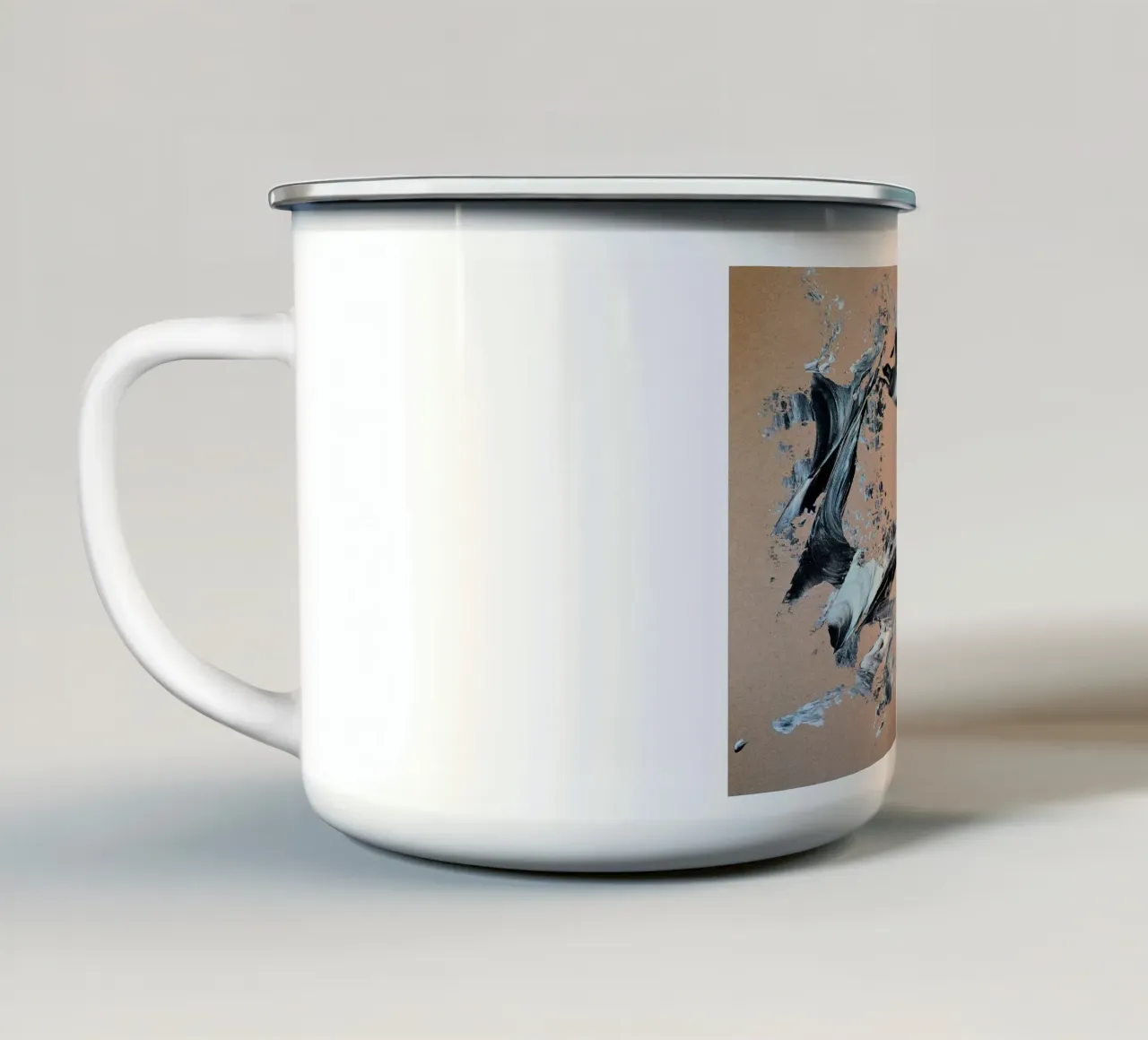 MESSAGE FROM THE HEART 28 Emaille Tasse von Thierry Vobmann Abstract painting