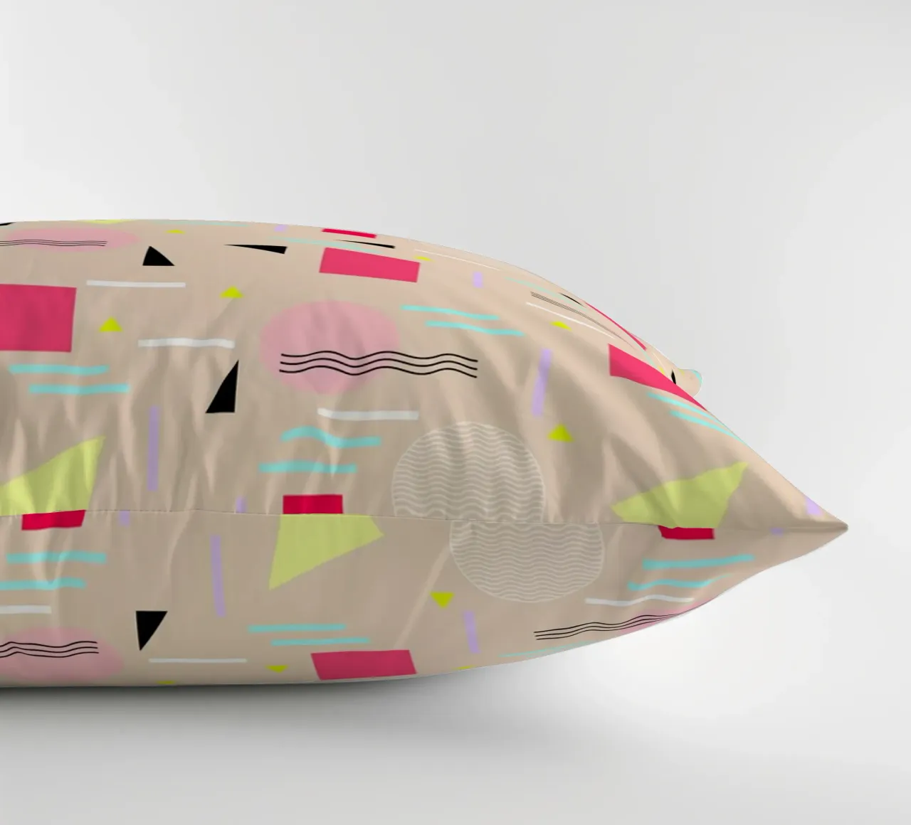 Memphis Forever Beige decorative cushion by SilverPegasus