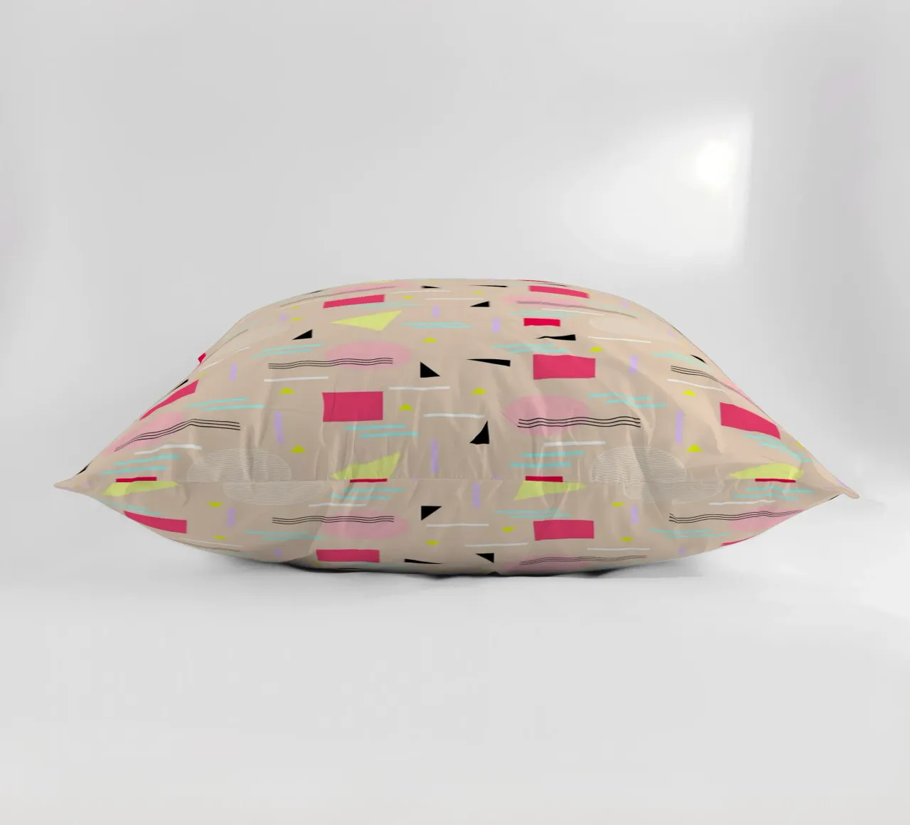 Memphis Forever Beige decorative cushion by SilverPegasus