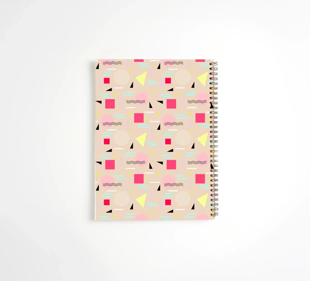 Memphis Forever Beige spiral notebook by SilverPegasus