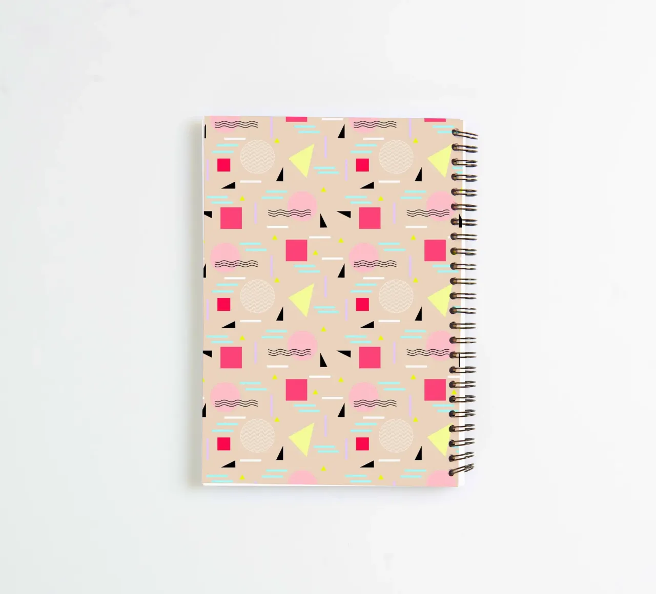 Memphis Forever Beige spiral notebook by SilverPegasus