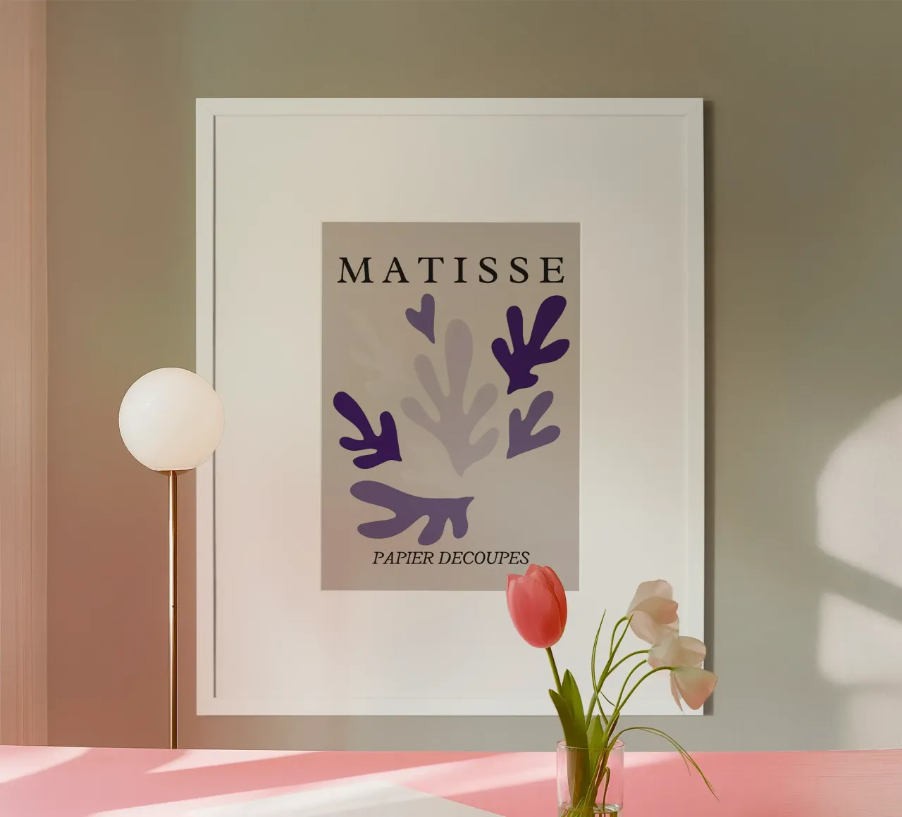 Matisse Papiers Decoupes poster con telaio in legno da Kunzeworld