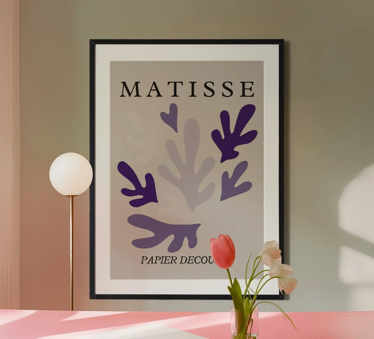 Matisse Papiers Decoupes poster con telaio in legno da Kunzeworld
