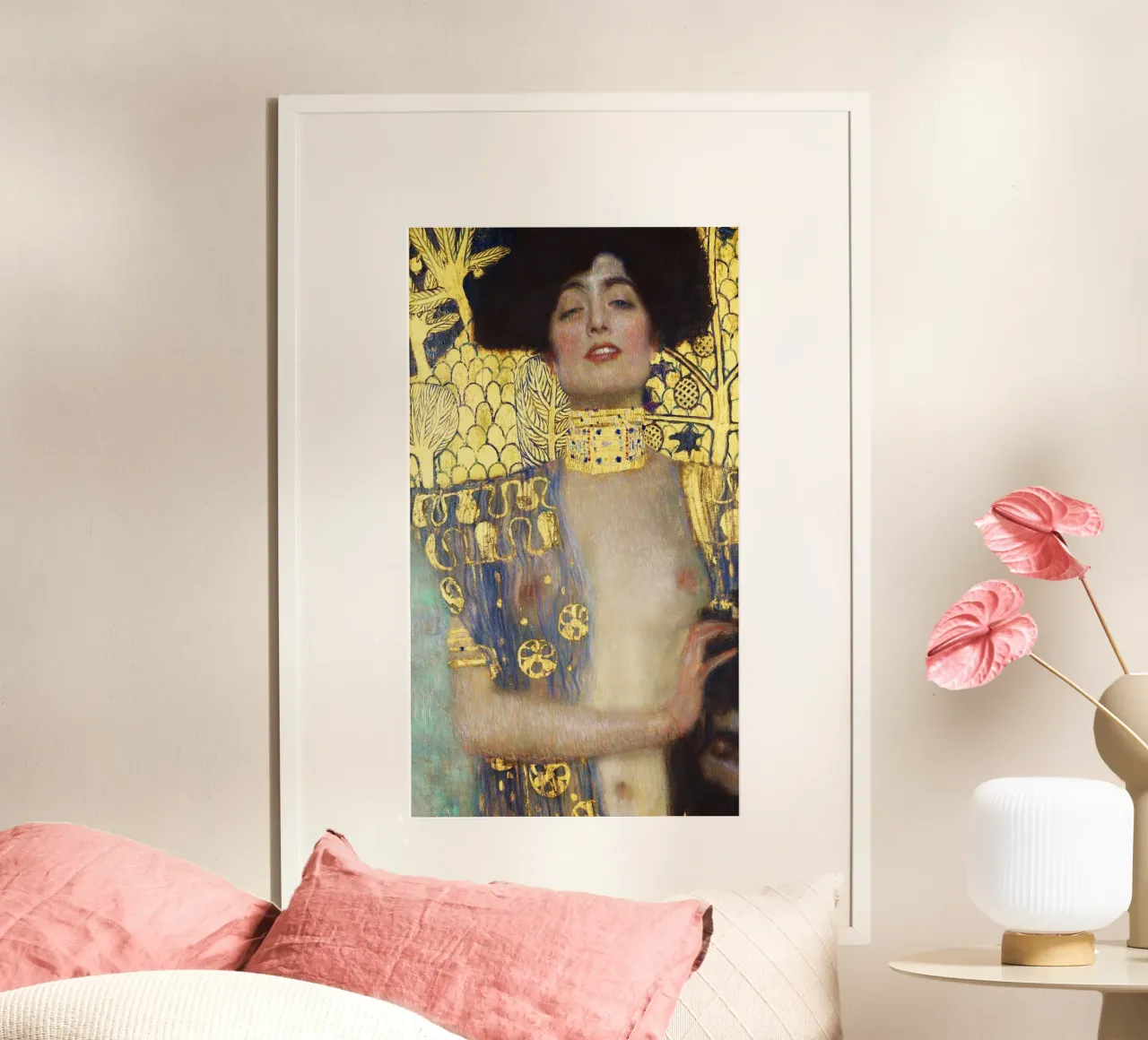 Giuditta e la testa di Oloferne di Gustav Klimt (1901) poster con telaio in plastica da Gustav Klimt ART Prints
