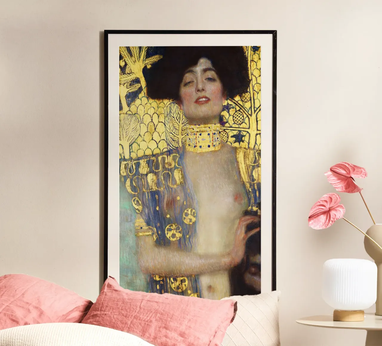 Giuditta e la testa di Oloferne di Gustav Klimt (1901) poster con telaio in plastica da Gustav Klimt ART Prints