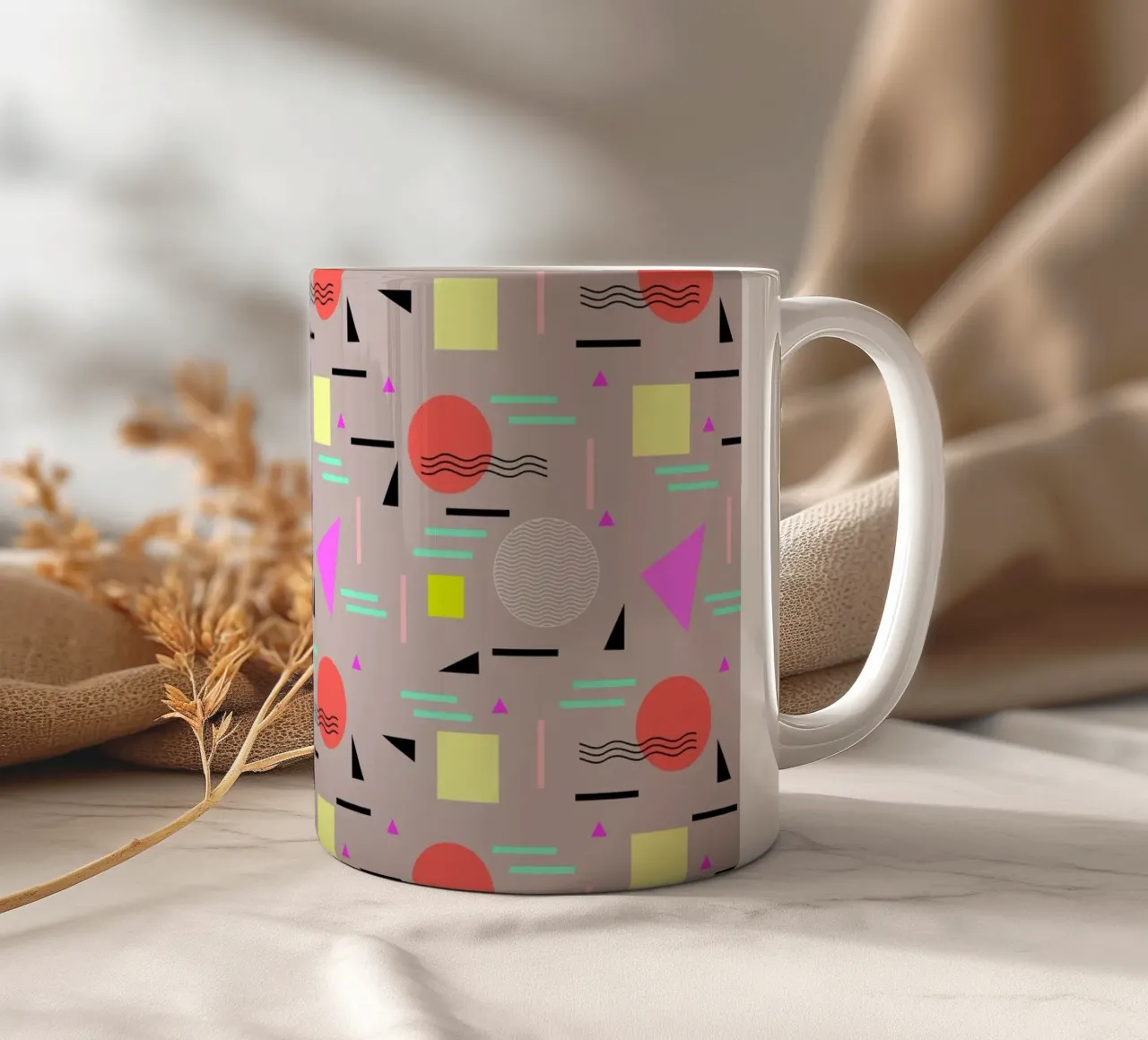 Memphis Forever Taupe tazza in ceramica da SilverPegasus