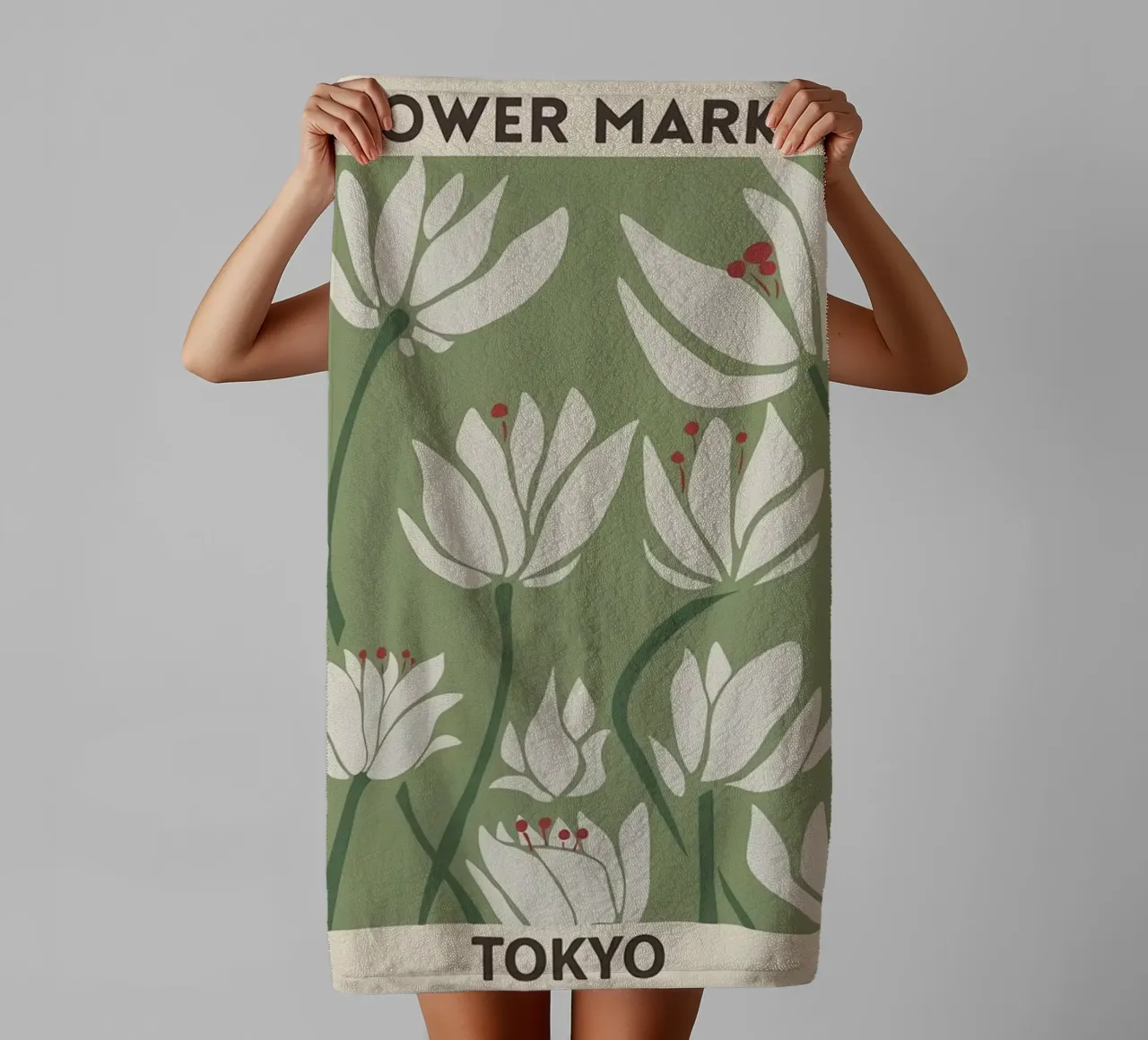 Mercato dei fiori di Tokyo asciugamano da bagno da Kunzeworld