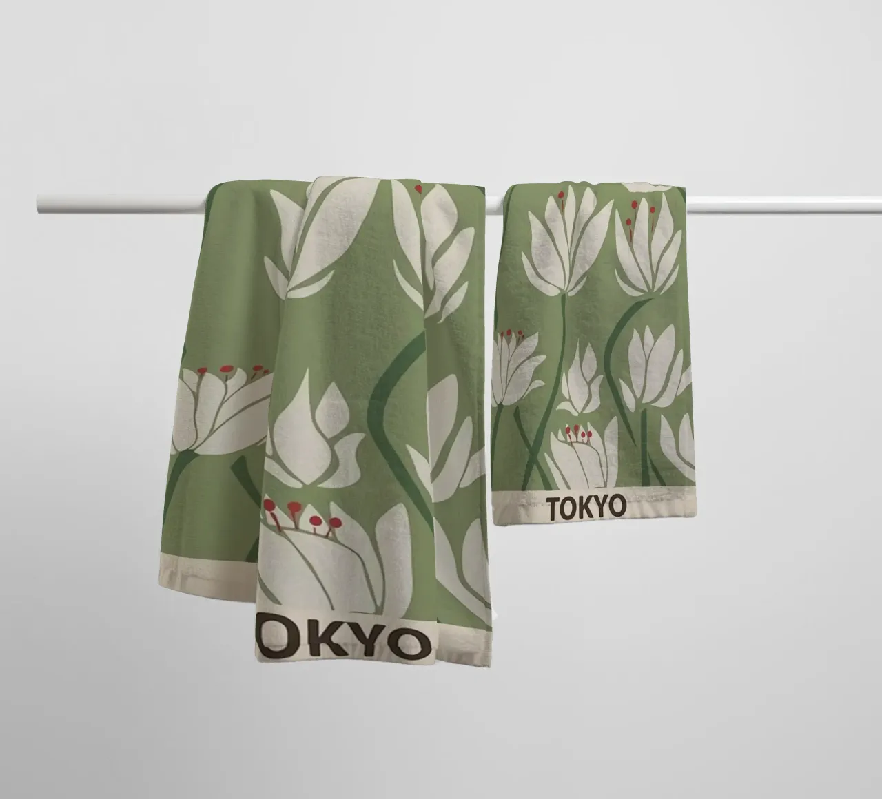 Mercato dei fiori di Tokyo asciugamano da bagno da Kunzeworld