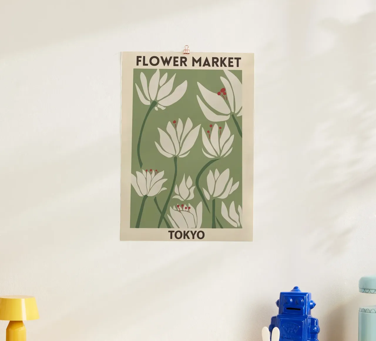 Mercato dei fiori di Tokyo poster con telaio in alluminio da Kunzeworld