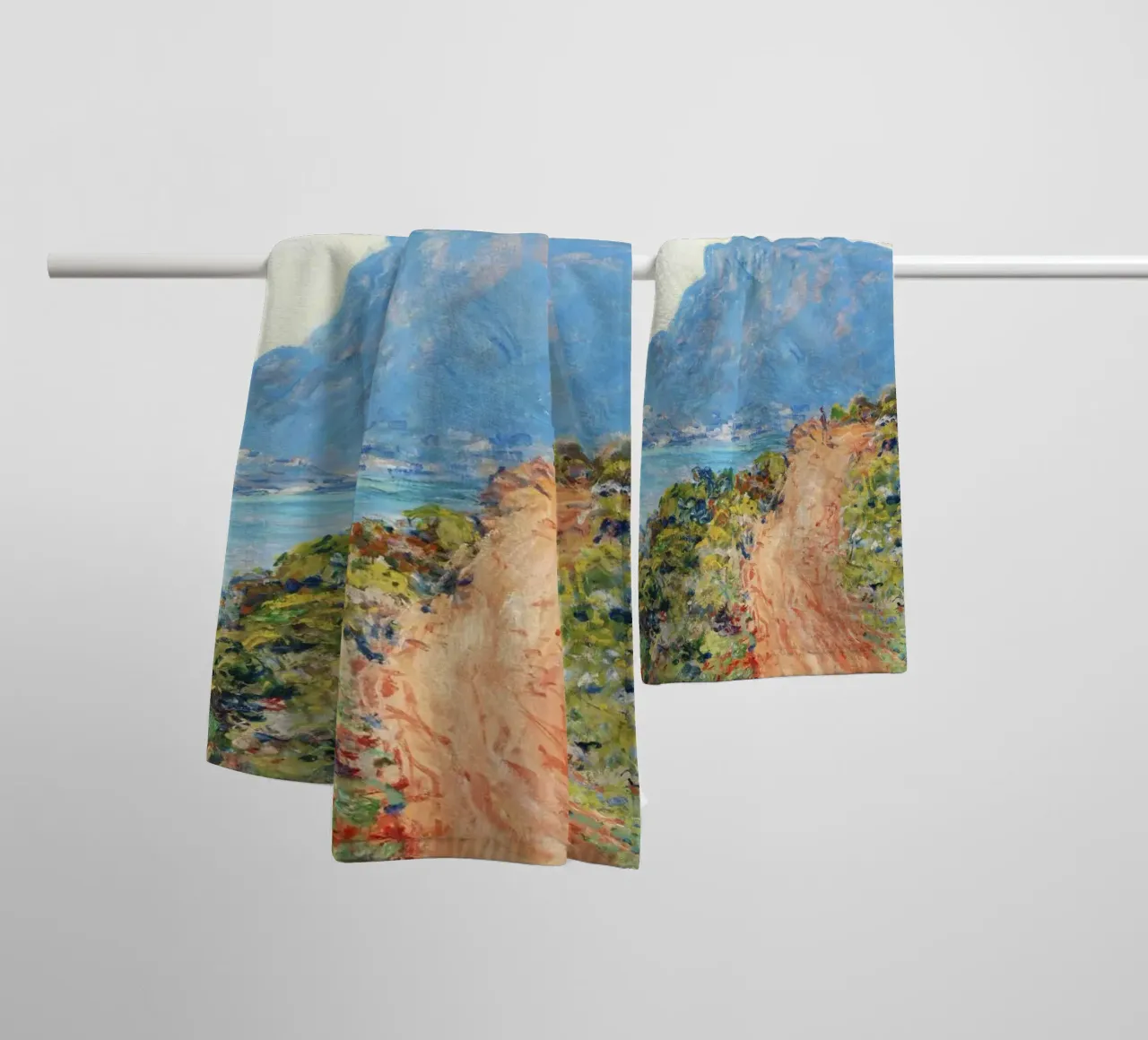 The Corniche near Monaco (1884) by Claude Monet towel by Venus Art