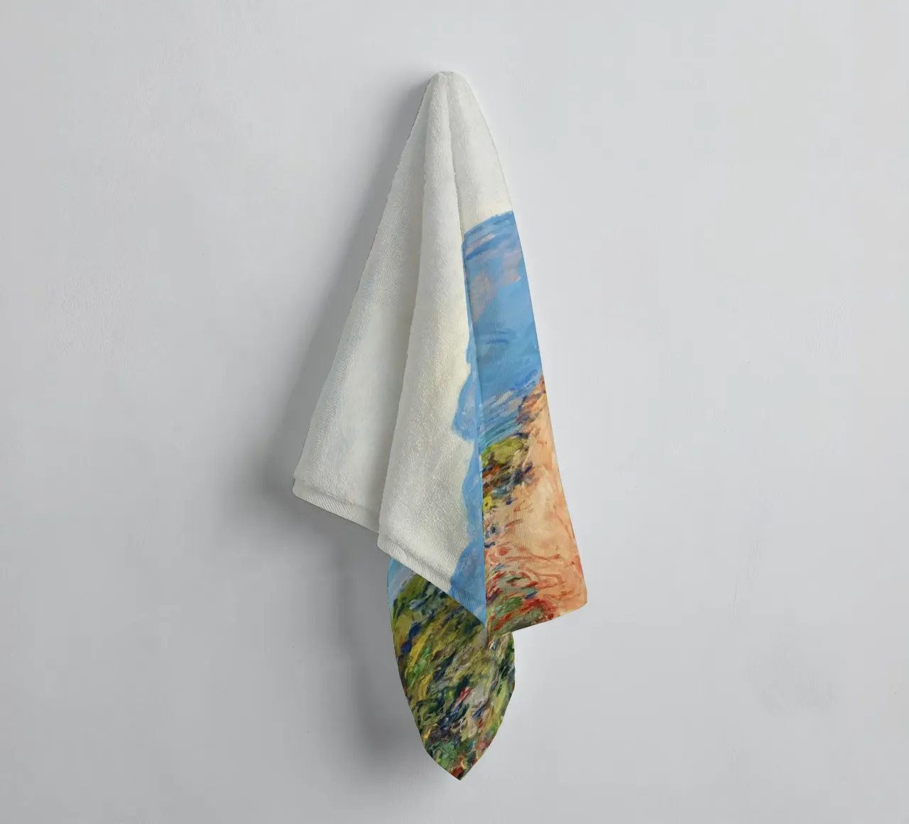 The Corniche near Monaco (1884) by Claude Monet towel by Venus Art