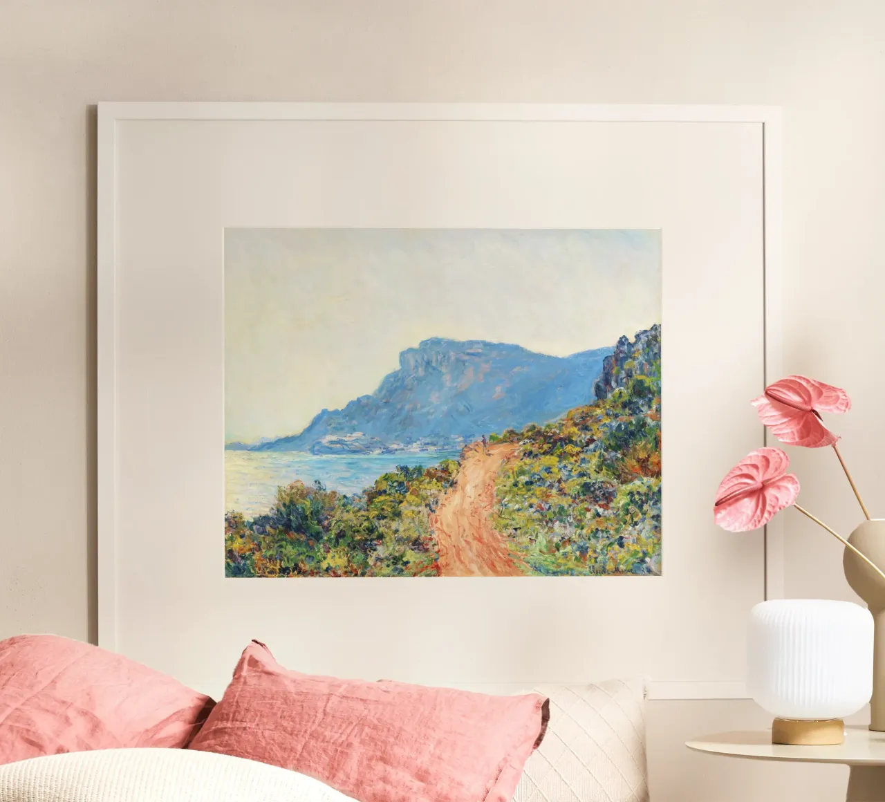 La Corniche presso Monaco (1884) di Claude Monet poster da Venus Art