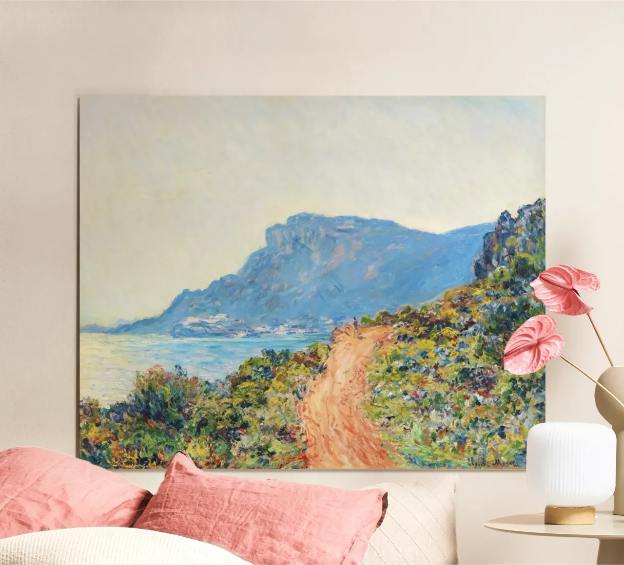 La Corniche presso Monaco (1884) di Claude Monet poster da Venus Art