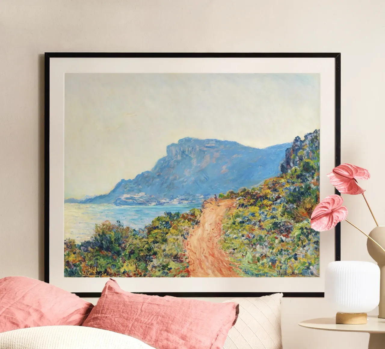 La Corniche presso Monaco (1884) di Claude Monet poster da Venus Art