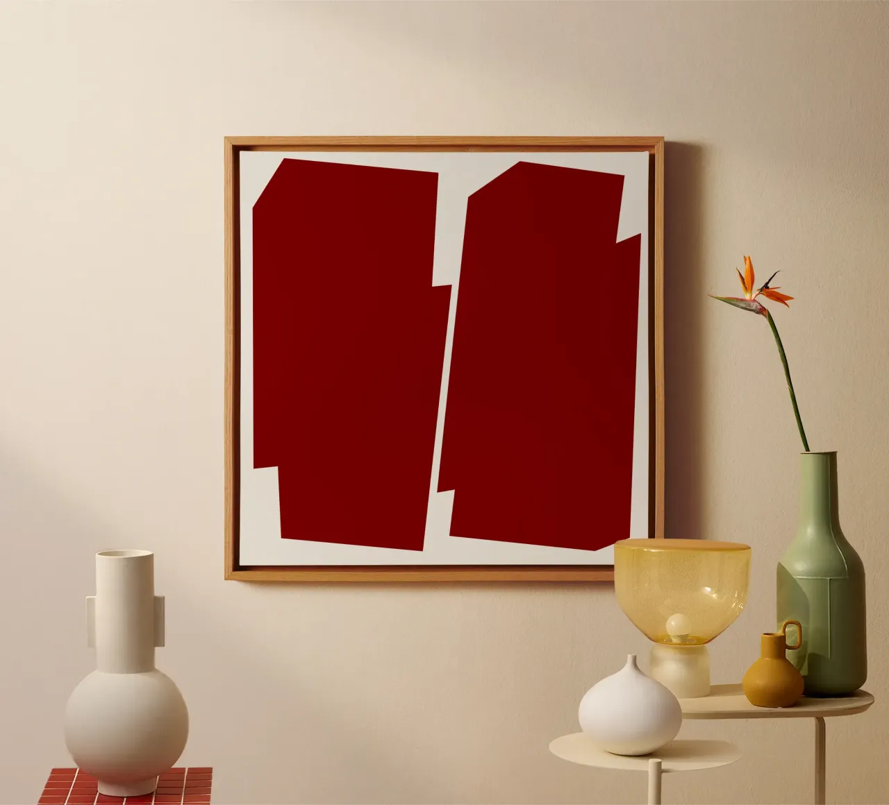 Minimalist Terracotta Abstract Geometry canvas by Artbyvo