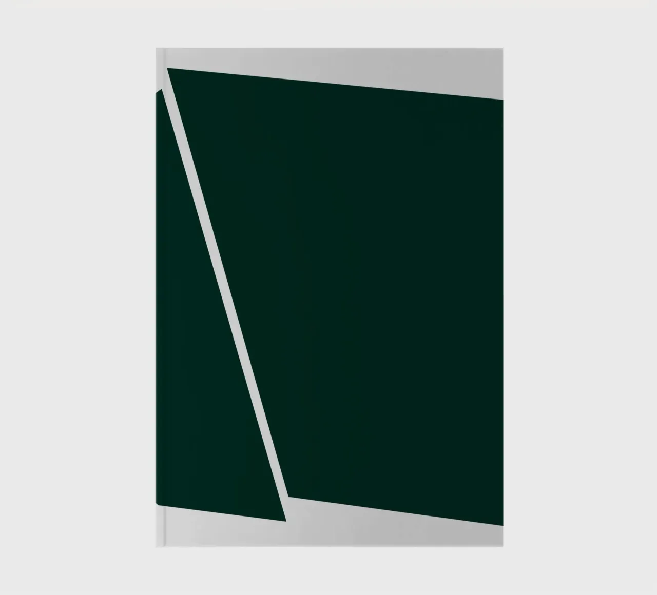 Dark green geometric shape on beige background – minimalist notebook by Artbyvo