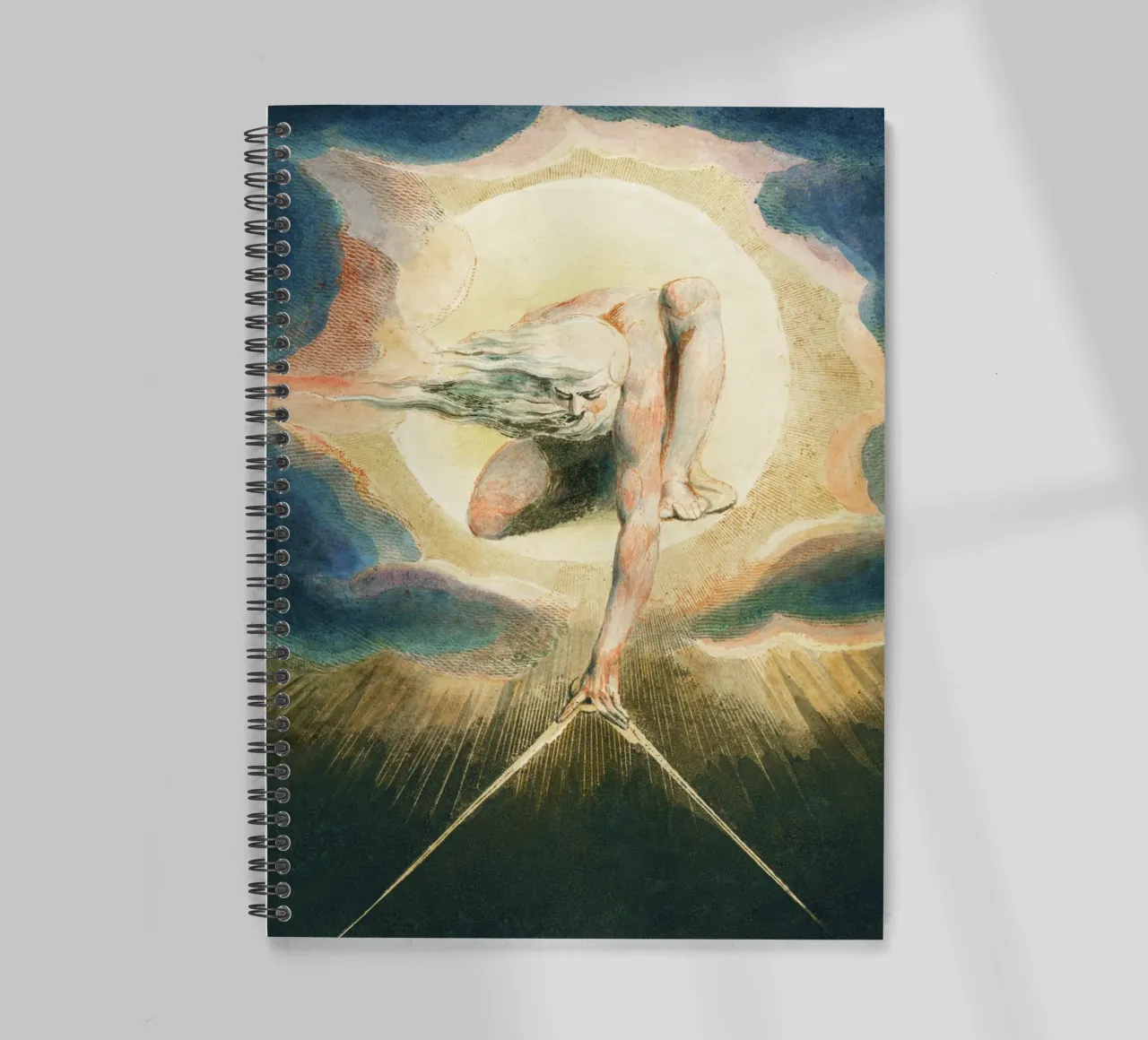 Ancient of Days (1794) by William Blake spiral notebook by Venus Art