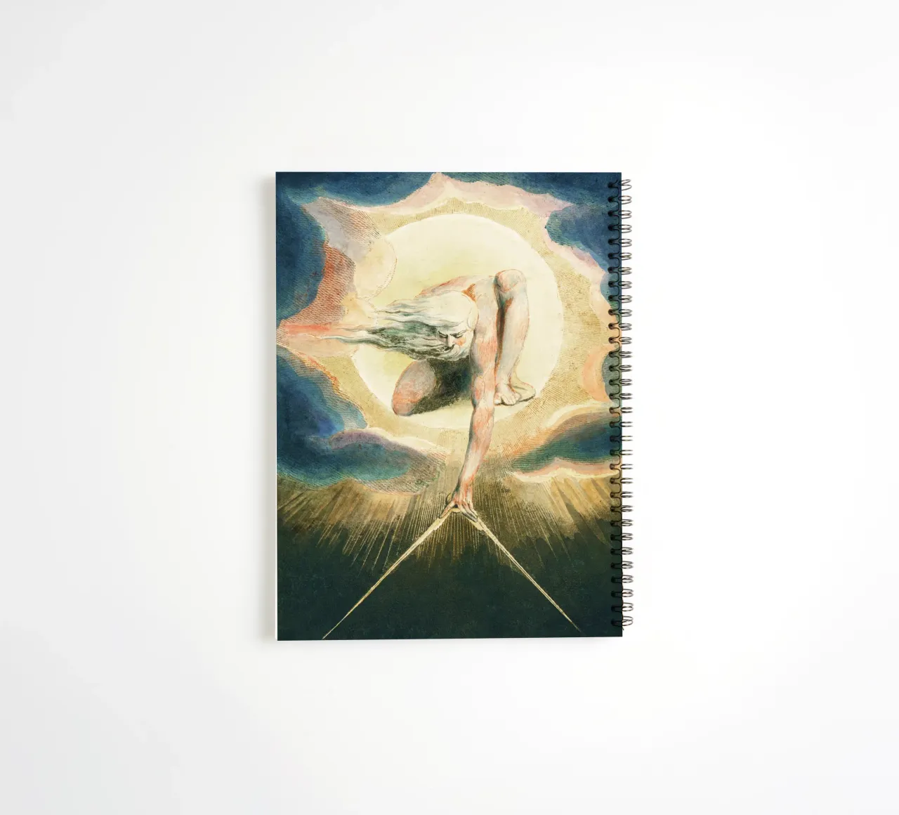 Ancient of Days (1794) by William Blake spiral notebook by Venus Art