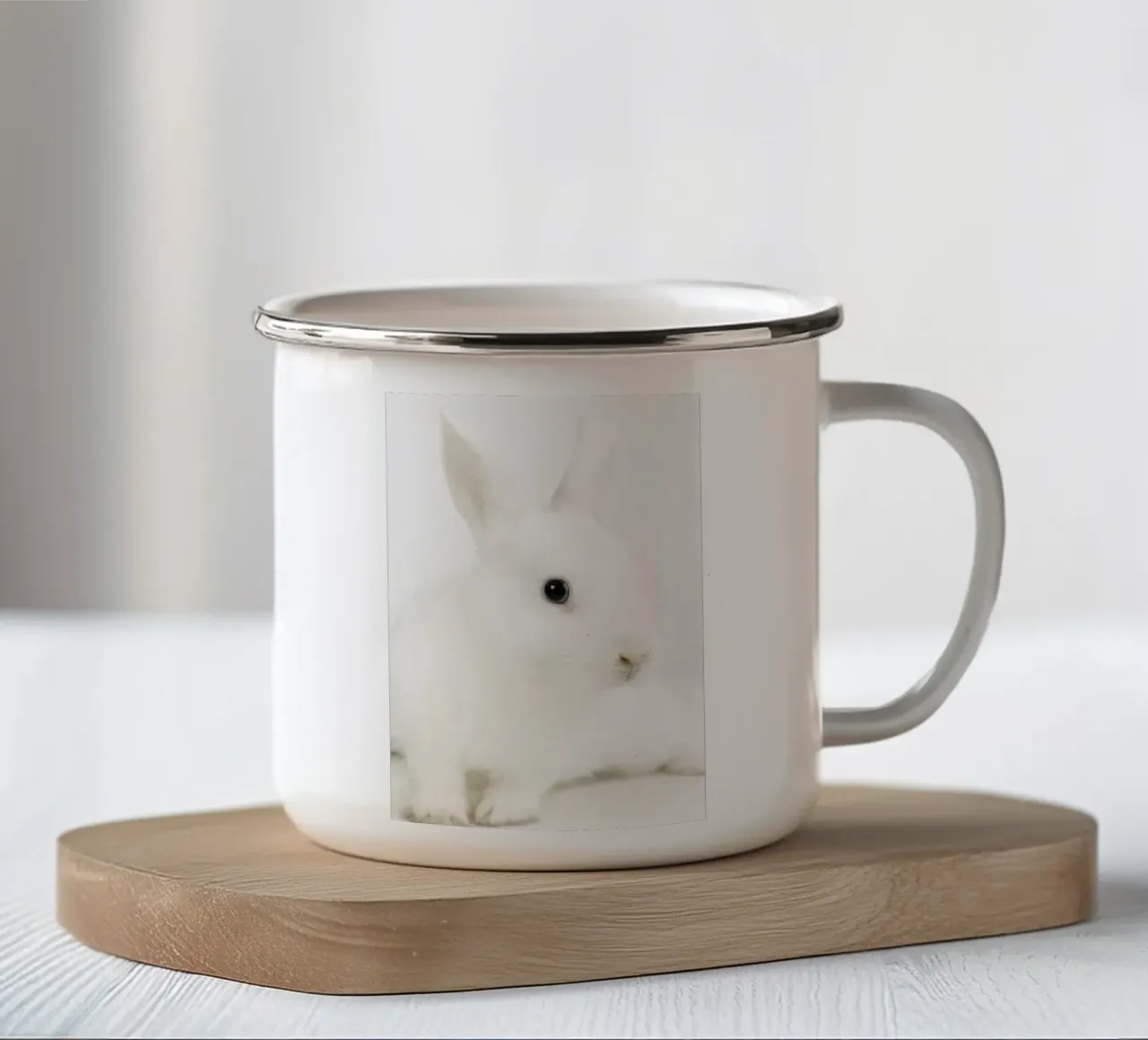 white rabbit pinki tazza in smalto da Alicia´s