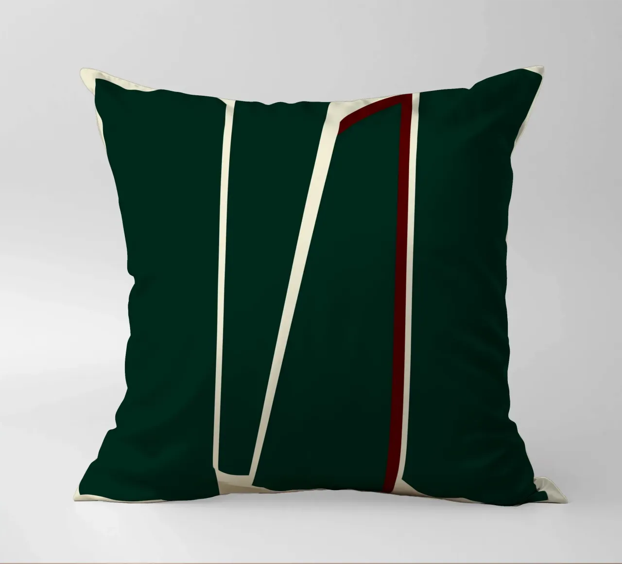 Composizione geometrica verde intenso cuscino da Artbyvo
