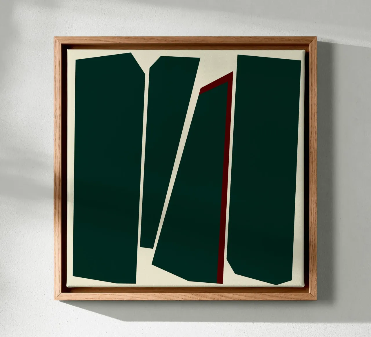 Deep Green Geometric Composition canvas by Artbyvo