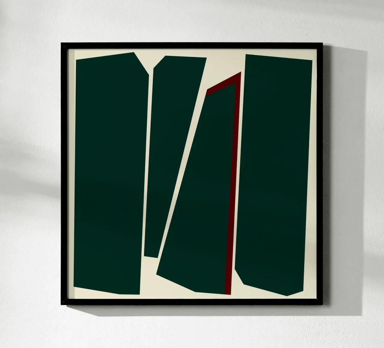 Composizione geometrica verde intenso carta hahnemühle da Artbyvo