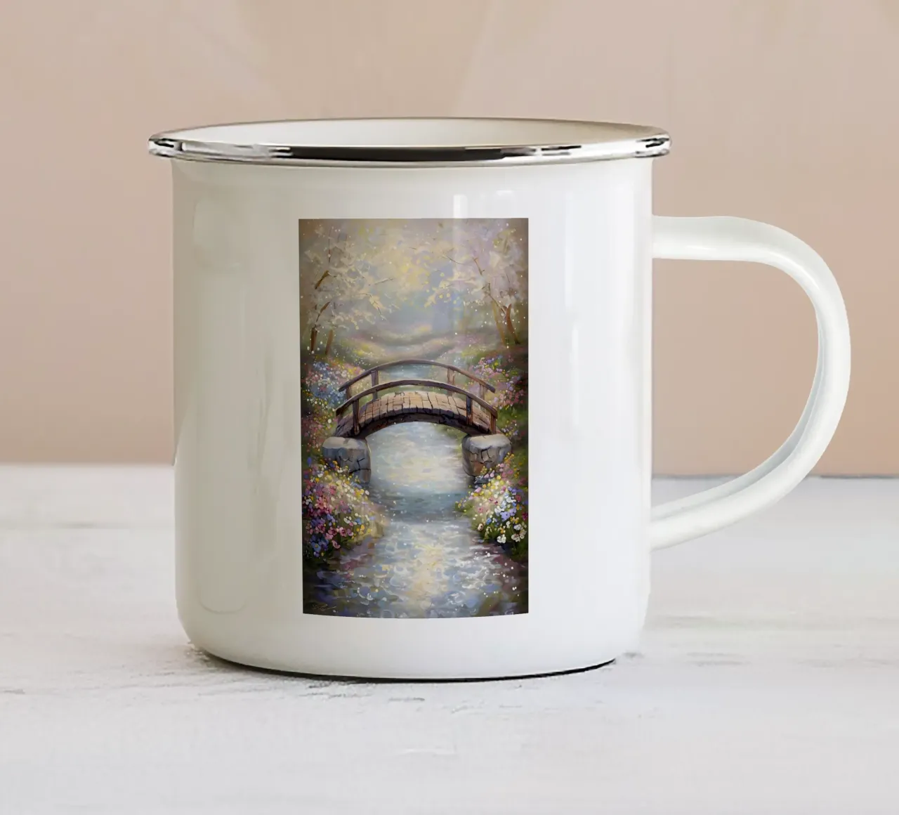 Sussurri di primavera tazza in smalto da Artistic-shop