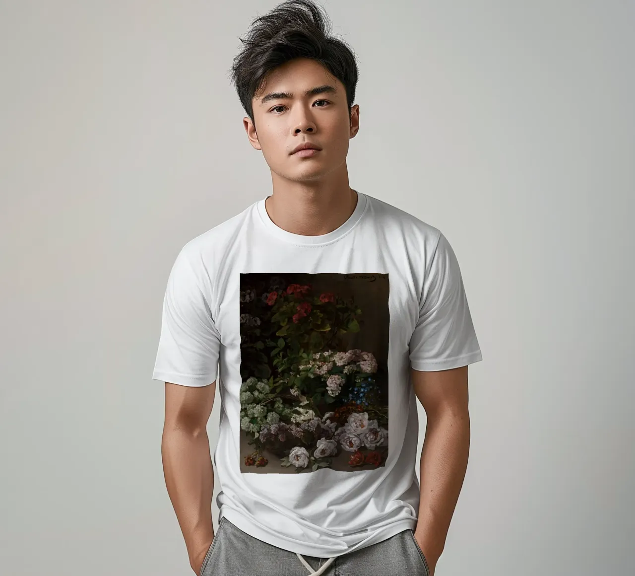 Claude Monet - Fiori di primavera (1864) t-shirt da Wirla