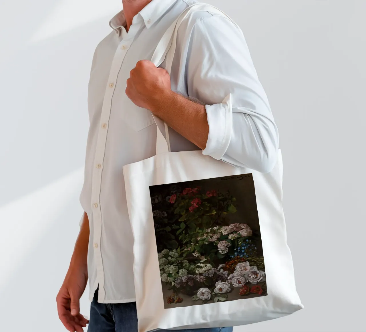 Claude Monet – Spring Flowers (1864) tote bag by Wirla