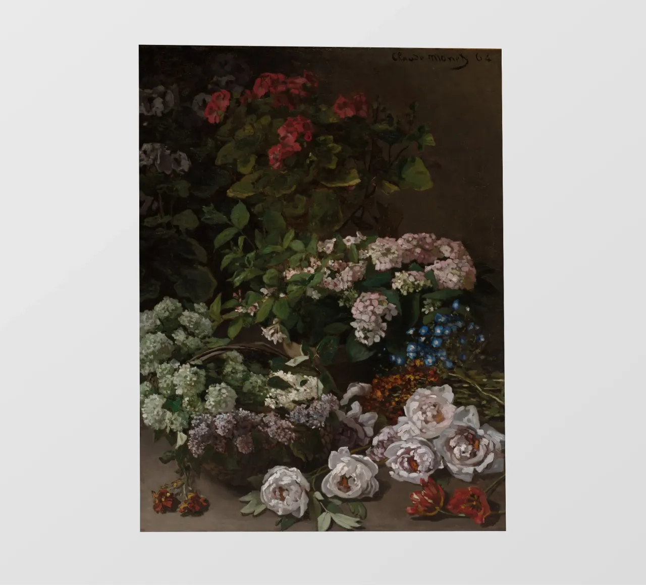 Claude Monet - Fiori di primavera (1864) pellicola backlit da Wirla