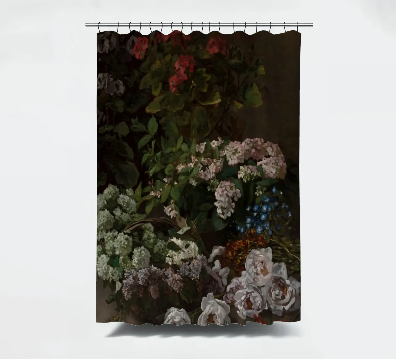 Claude Monet - Lentebloemen (1864) douchegordijn van Wirla