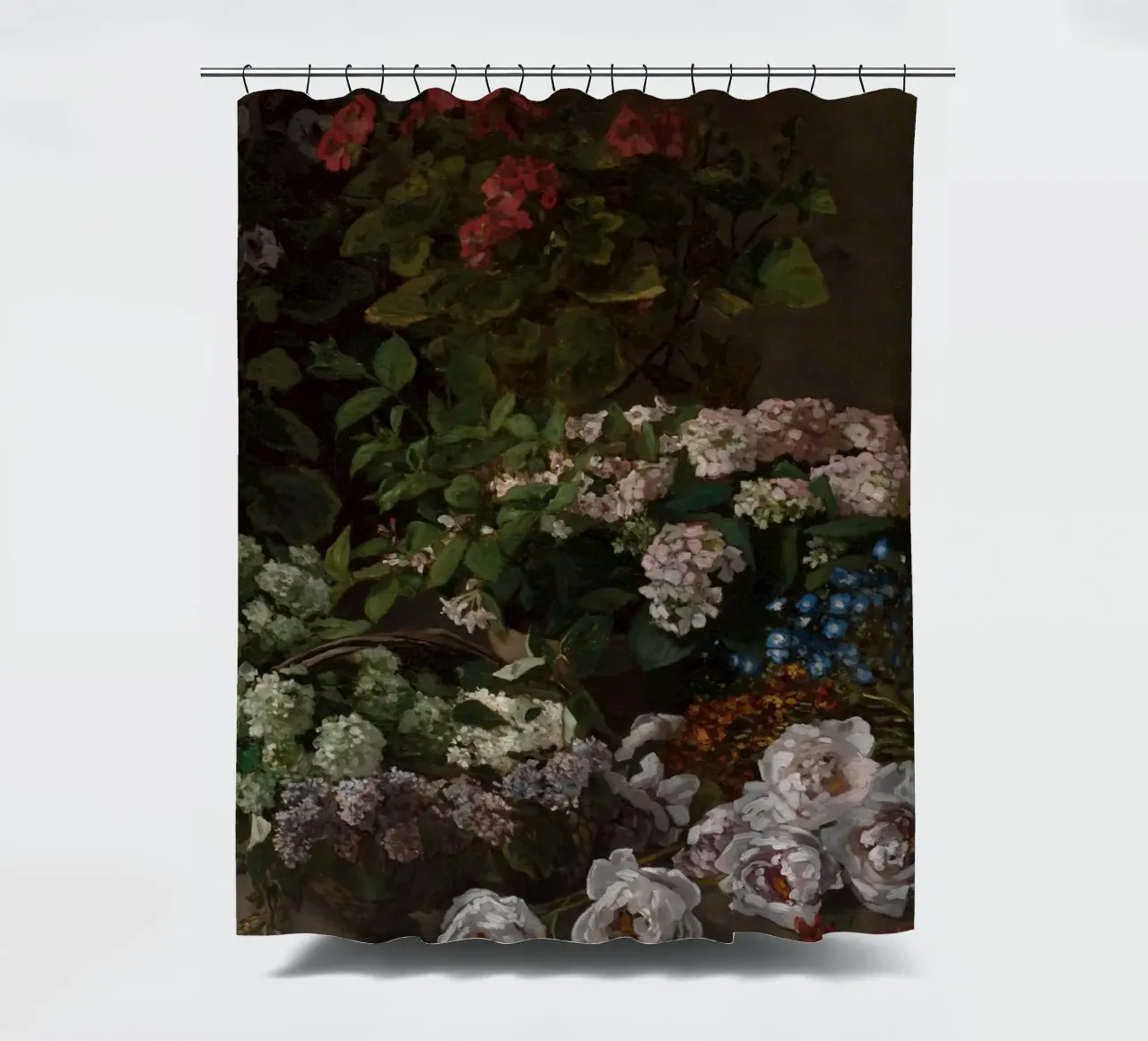 Claude Monet - Lentebloemen (1864) douchegordijn van Wirla