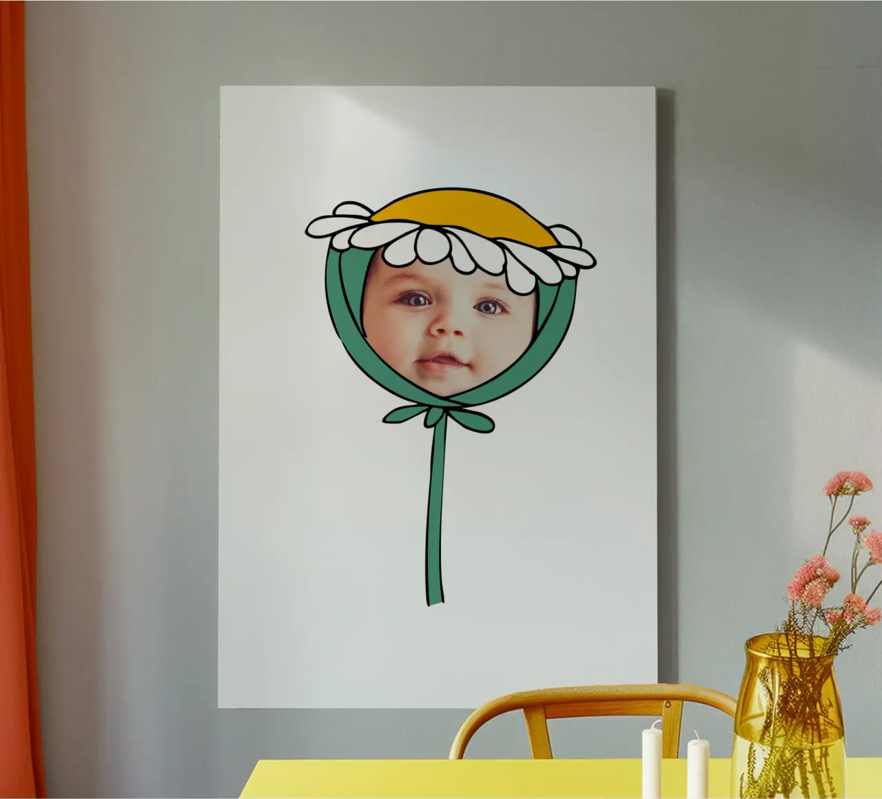 I am a daisy canvas with Floater frame by Face & Content