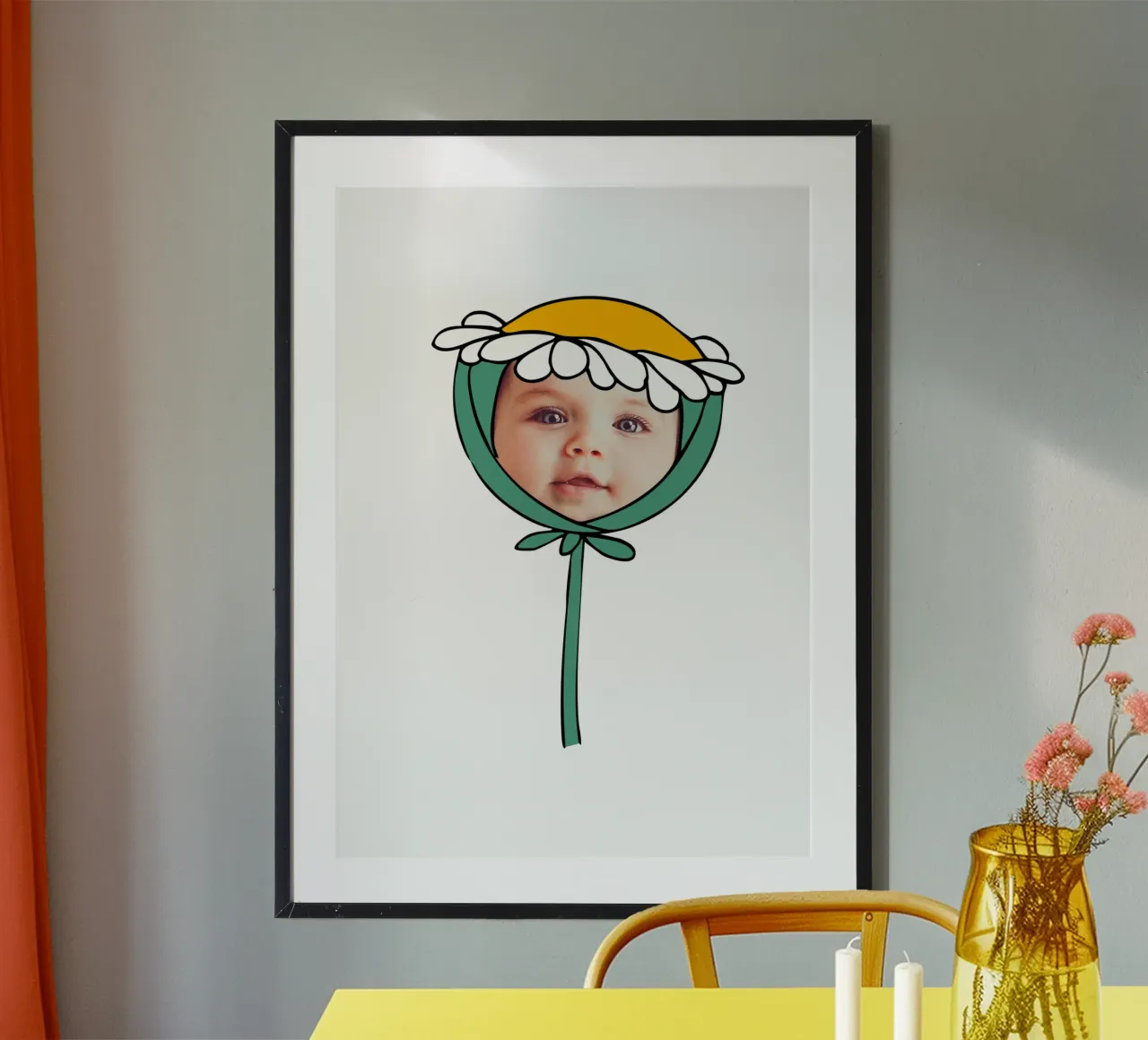 Sono una margherita poster con telaio in plastica da Face & Content