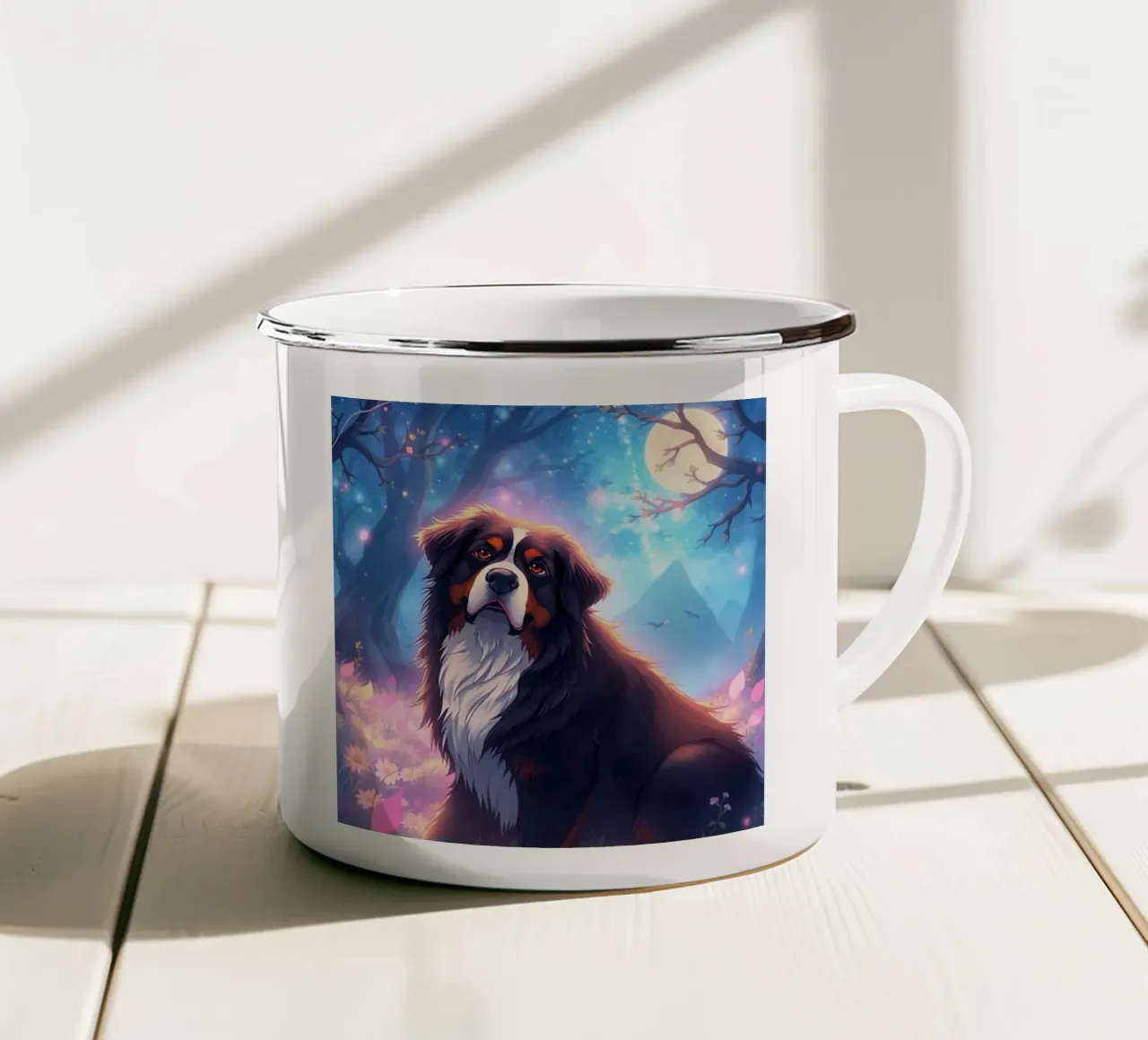 Bellissimo cane da montagna bernese #108 tazza in smalto da Yumis.Beargang.and.Me