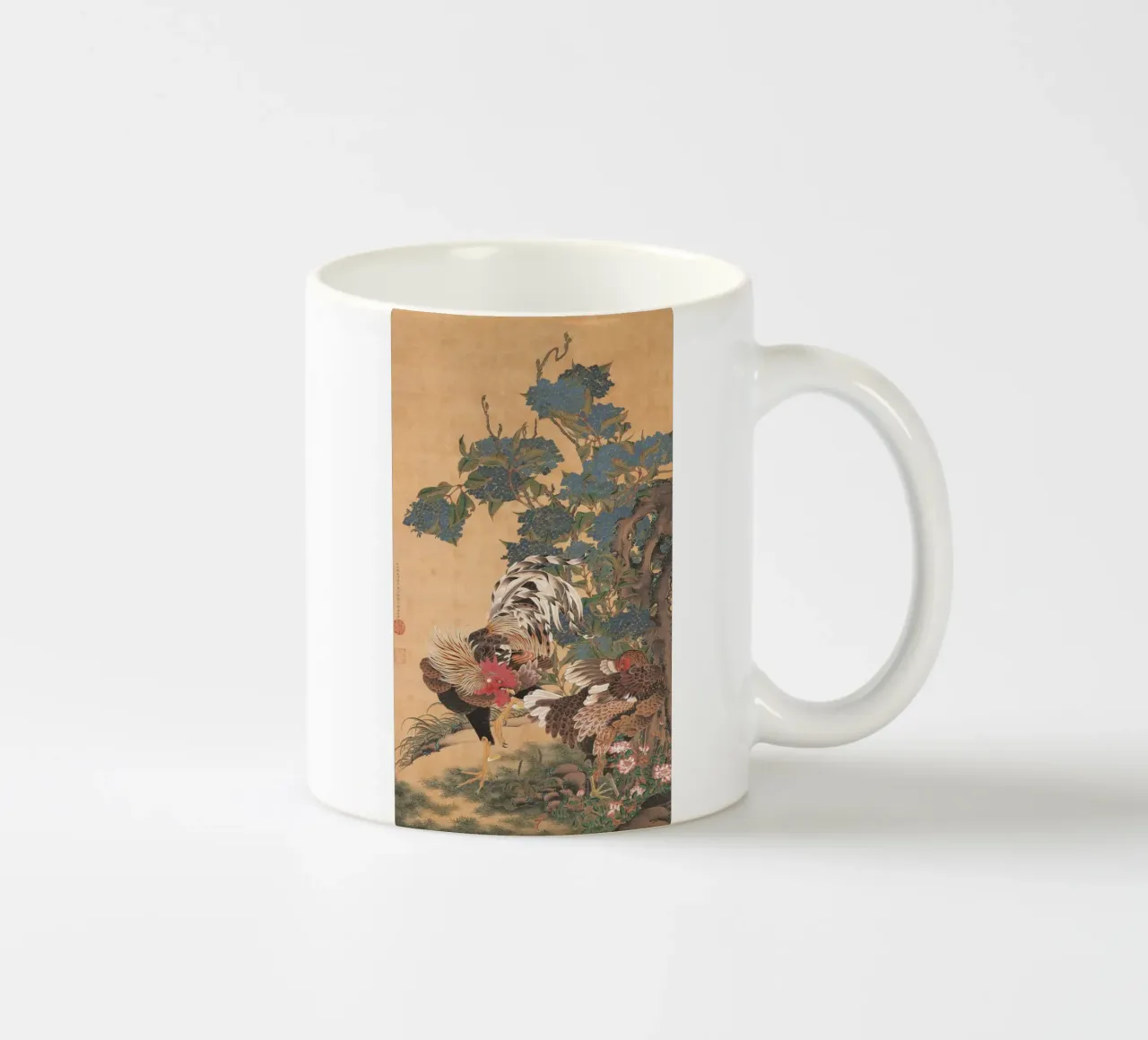Ito Jakuchu AjisaiSoukei-zu tazza in ceramica da Wirla