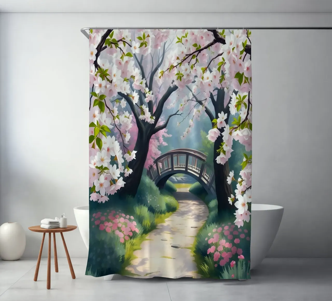 Cherry Blossom Serenity shower curtain by Artistic-shop