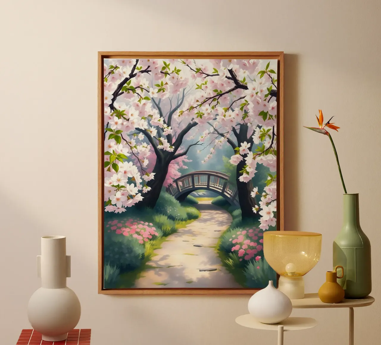 Serenità dei fiori di ciliegio tela con Cornice a cassetta da Artistic-shop