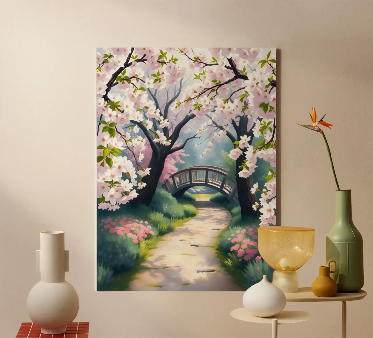 Serenità dei fiori di ciliegio tela con Cornice a cassetta da Artistic-shop